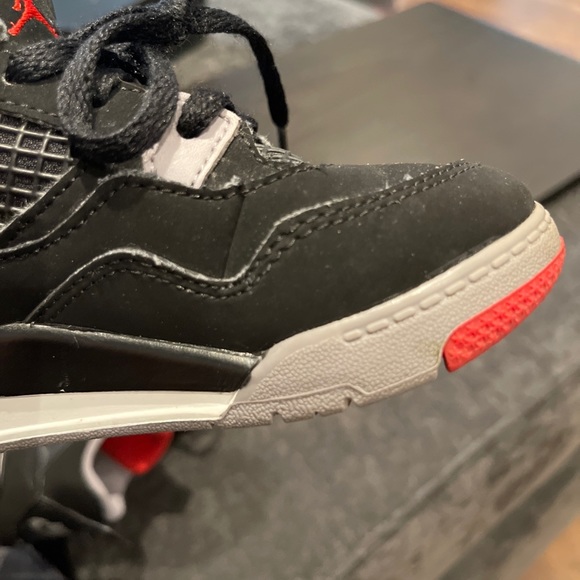 NIKE Air Jordan 4 Retro TD BRED (2019) BQ7670-060 Size 9c Good Condition No Box - Picture 9 of 10